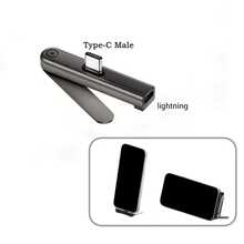 2-In-1 Stand Fast Charging Cable, Foldable Hidden Design, Portable Storage Digital Accessory, Compatible With Apple 17Pro/17/16Pro/16/15Pro/15 Phone Fast Charging Cable - Black - View 8