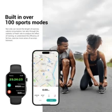 Smartwatch/Sports Watch For Men, 1.96-Inch AMOLED Display, 800mAh Battery, Bluetooth 5.3; Supports Heart Rate, Sleep, Blood Pressure, And Blood Oxygen Monitoring, Message Notifications; Features Over 100 Sports Modes; Unisex Design,Free Gifts - View 4