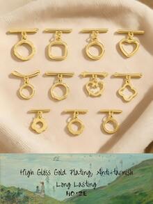 6/5/4/3/2/1pc/Set Gold/Silver/Gun Black OT Bracelet Clasp, Handmade Jewelry Making Materials, Beads For Jewelry Making, Great Gift Accessories For Him On Halloween And Christmas - Gold - View 7