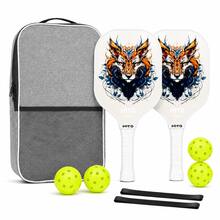Set Raket Pickleball Intensitas Tinggi Profesional HITS: 2 Raket + 4 Bola + 2 Ikat Kepala + 1 Tas Bola - Putih - View 1