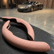 2pcs Sporty Anti-Slip Steering Wheel Cover - Faux Leather (PU Leather) + Breathable Holes + Segmented Embedded Design + No Inner Ring, For Tesla/Model/Car/MPV/SUV/RV/Pickup/Van - PU Leather With Holes - View 15