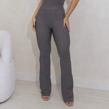 Women's Flare Riding Pants, Premium Bootcut Style, Elegant - 灰色 - 查看 5