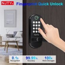 NJTY Smart Fingerprint Door Lock Keyless Entry Deadbolt, Electronic Digital Password Lock With App Control, IC Card & Passcode Unlock, Fast Biometric Recognition Smart Home Security System For Front Door - Multicolor - View 4