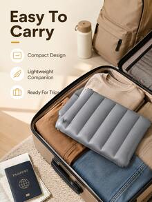 正方形充氣枕，便攜式適用於旅行、露營和戶外活動，可用作飛機頭枕或旅行靠背 - 彩色 - 查看 5