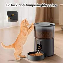 3L Large Capacity Automatic Cat Food Dispenser, Smart Pet Feeder With Camera, Supports APP Remote Control, USB Cable Powered, No Plug Included, Suitable For Small To Medium Pets Remote Control Cat And Dog Food Dispenser, Suitable For Daily Scheduled Pet Feeding - 3L - View 5