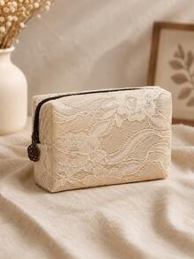 1 Chinese-Style Lace Cosmetic Bag - Large Capacity, Breathable, Travel Storage And Toiletry Bag, Portable And Multi-Functional, Suitable For Outdoor Travel, Cosmetics, Lipstick Storage - Multicolor - View 6