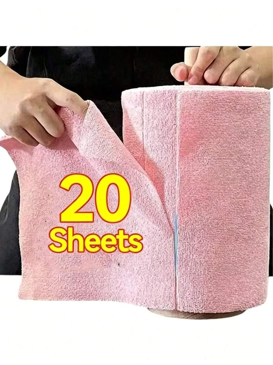 5 Gulungan/2 Gulungan Tisu Basah Sekali Pakai yang Mudah Disobek, 50 Lembar/20 Lembar Tisu Basah Tebal untuk Pembersihan Dapur, Kamar Mandi, dan Pesta, Praktis Digunakan Sehari-hari Tanpa Perlu Dicuci