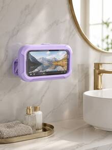 Waterproof Shower Phone Holder, 360° Rotatable Anti-Fog Touchscreen Shower Phone Case, Wall-Mounted Bathroom Phone Holder, Self-Adhesive No-Drill, Suitable For Bathtub, Kitchen Mirror Bathroom Shower Accessories, Compatible With IPhone And 4-7 Inch Phones - Multicolor - View 13