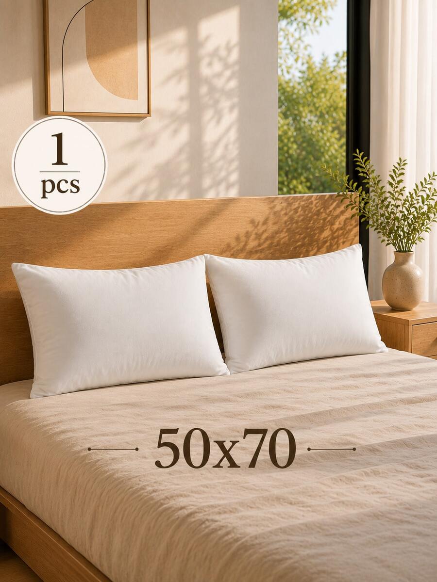 Premium 1 Pack 800g Microfiber Bead Silicone Filled Comfort Pillow - 白色 - 查看 1