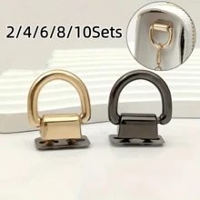 2/4/6/8/10Sets Gold/Silver/Gunmetal Black D-Ring Lobster Clasp, Suitable For Handbags And Crossbody Bags - Wallet Chain Accessories, No Tools Included, Wallet Making, DIY Wallet Making - Multicolor - View 13