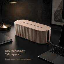 NetHong Cable Storage Box Wire Cable Management Socket Tidy Desk Table Organizer UK - Beige - View 11