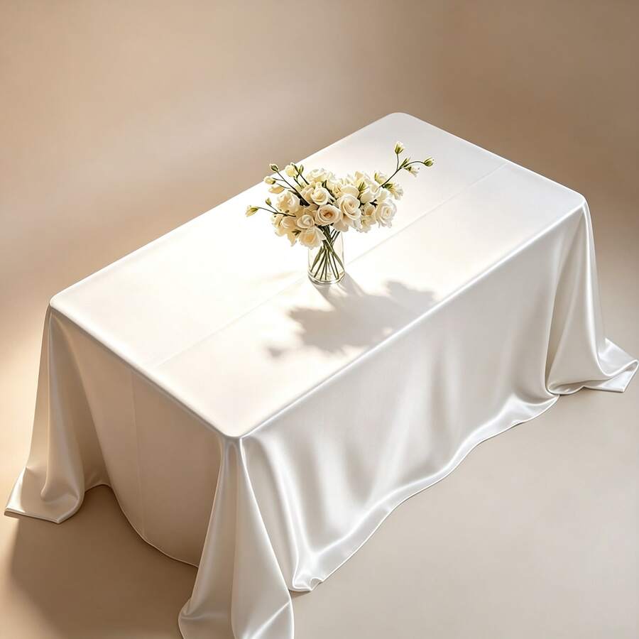 1 buah Taplak Meja Satin Persegi Panjang 145*180cm/145*260cm Kain Satin Halus, Cocok Untuk Meja Makan Pesta Pernikahan, Resepsi Pernikahan, Perjamuan dan Pesta (Tersedia Berbagai Warna) - 1PC - View 1