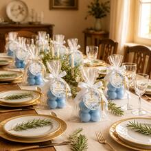 10 Sets Baptism Gift Set Blue Bubble Candles Boy Baptism Favors First Communion Baptism Return Gifts Guest Favors Baby Baptism Favors - Baby Blue - View 7