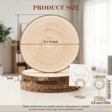 EZIFY Wooden Table Centerpieces For Wedding, Natural Wood Slices With Holders, Unfinished Wooden Rounds For Reception Tables, Rustic Wedding Decor, Party Table Decorations - 10 Wood Slices - View 5