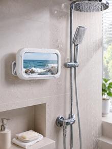Waterproof Shower Phone Holder, 360° Rotatable Anti-Fog Touchscreen Shower Phone Case, Wall-Mounted Bathroom Phone Holder, Self-Adhesive No-Drill, Suitable For Bathtub, Kitchen Mirror Bathroom Shower Accessories, Compatible With IPhone And 4-7 Inch Phones - Multicolor - View 11