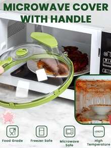 Microwave Food Cover, Microwave Splash Guard Steamer Lid, Upgraded Microwave Food Cover With Handle, Transparent Dish Cover, Splash Guard, Cookware Cover, Essential Kitchen Tool - Multicolor - View 7