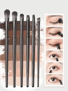 1pc Makeup Brush Set, Eyeshadow Brush, Nose Contour Brush, Eyebrow Pencil, Skin-Friendly Makeup Tools, Portable Travel Size - Black - View 2