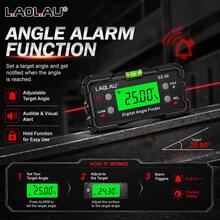 L.A.OL.A.U Pengukur Sudut Digital LAOLAU SZ-09, Garis Laser Dua Sisi, Level Kemiringan Magnetik, LCD dengan Lampu Latar, Alarm Sudut, Pengukuran Relatif, Penggaris Sudut Isi Ulang Tipe-C, Cocok untuk Pengerjaan Kayu, Konstruksi, Pengerjaan Logam - A - View 4