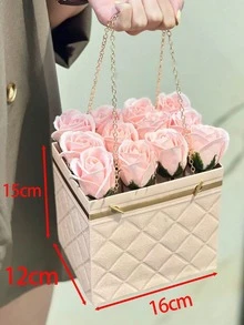 3pcs/1pc Flower Bouquet Box With Handle, Floral Shop Packaging Bucket For Bouquet Storage And Packaging, Elegant For Wedding, Party, Holiday, Flower Shop Display Gift Basket - View 4