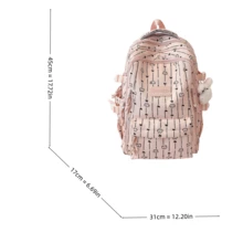 LECEY Mochila de gran capacidad para estudiantes de secundaria, preparatoria y universidad para mujeres - Rosa - Ver 4