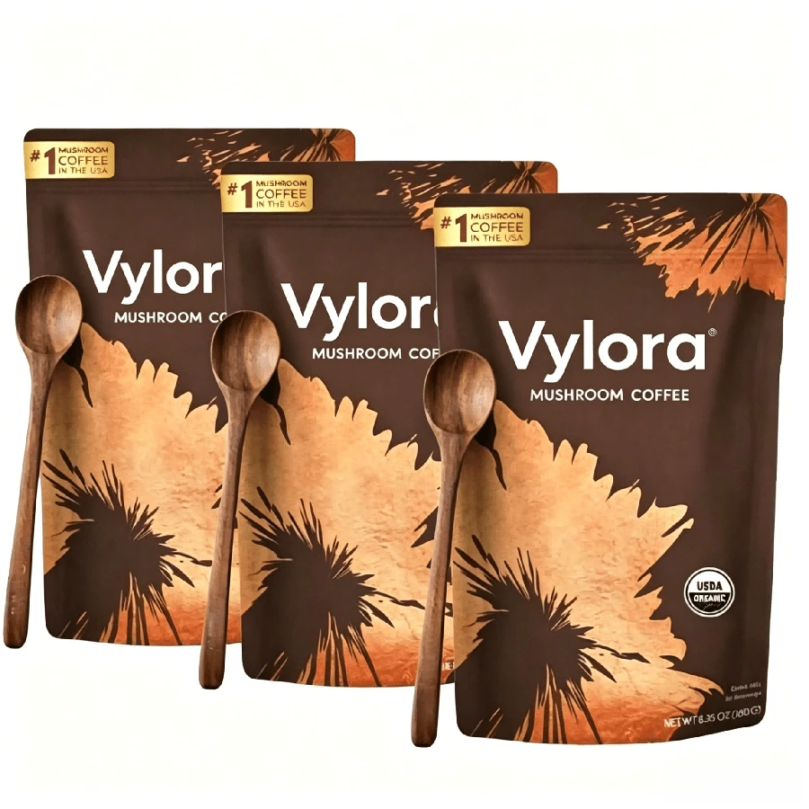 Vylora Make Your Day - Mushroom Coffee With 6 Adaptogenic Mushrooms And MCT Oil For Better Energy, Focus, Digestion, Lmmunity With Turkey Tail, Shiitake, Lion's Mane - 1PCS - 查看 1