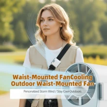 1pc Rechargeable Portable Neck Fan, Mini Neck Hanging Bladeless Fan, USB Charging, Rechargeable Mini Bladeless Fan, Air Cooler, Wearable Neck Strap Fan | Outdoor Cooling Accessory | Kitchen Gadget | Summer Travel Essential - Multicolor - View 2