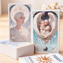 1 Box 78 Cards With Instruction Manual Set, Matte Embossed Style, Extra Large Cards, High-Quality Exquisite Hard Gift Box Packaging, Collectible Tabletop Game Cards, Christmas Gift, Halloween Gift - Blue and White - View 3