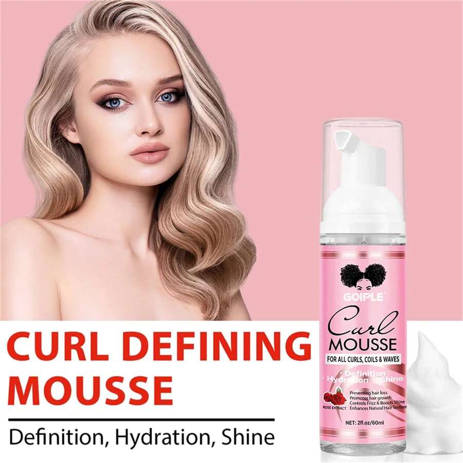Curl Styling Mousse For Smoothing And Moisturizing Braiding, Enhances Shine Reduces Frizz Hair,Curl Foam Control Defining Product For All Curls,Coils,Waves - G-60ml-curl-mousse - View 1