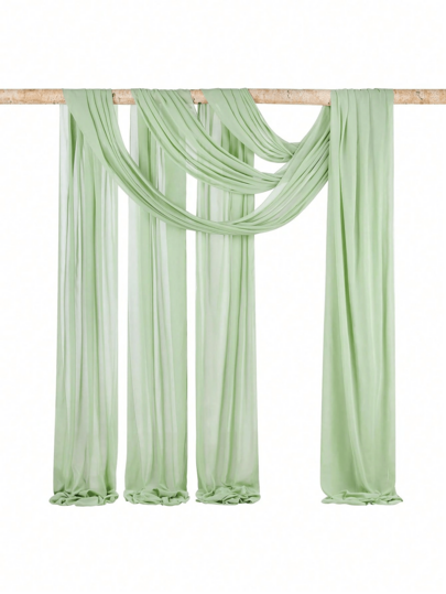 1/2pcs Light Green Elastic Satin Opaque Backdrop, Multi-Color Curtain Photography Background, Suitable For Wedding, Party, Stage Decoration, Bridal Shower, Anniversary, Birthday Party, Valentine's Day Party, Halloween Party, Back To School Supplies