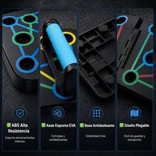 Tabla de Flexões Multifuncional Dobrável, Push Up Board com Sistema de Treino por Zonas de Cor, Suporte para Flexões Antiderrapante com Proteção de Pulso, 20+ Modos de Exercício para Peito Ombros Costas e Tríceps, Equipamento de Fitness Portátil para Casa, com/sem Bandas de Resistência - Excluindo a corda de tensão - Ver 9