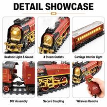 Don't Miss It! Creative Remote - Controlled Electric Toys With Flexible Operation, Inspiring Boundless Imagination. 9064B - 1 Vintage - Style Steam Spray Train Gift Box - Red - View 7