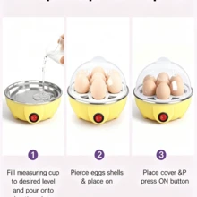 Egg Cooker,Egg Boiler Maker, Boiled Egg Cooker, Egg Steamer, Electric Eggs Boiler Multifunctional Mini Eggs Cooker Steamer Poacher For Kitchen Use (US) - US A Type Plug(110-127V) - View 3