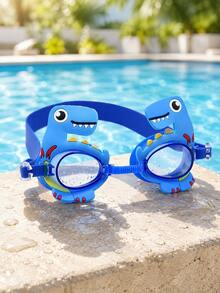 Children's 3D Cartoon Swimming Gear Set | 3D Shark/Dinosaur Anti-Fog Goggles + Cartoon Swim Cap + Waterproof Storage Bag | Includ, First Day Of School - Blue - View 4