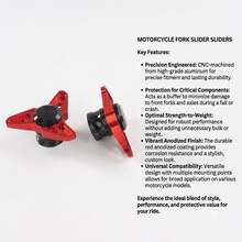 1 Pair CNC Aluminum Alloy Motorcycle Front Fork Cups | 3-In-1 Rotating Dart Spinner Handlebar Plugs & Rearview Mirror Hole Covers | Heavy Duty Universal Scooter Motorcycle Modification Accessories - A - View 3