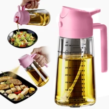 Bình đựng dầu thủy tinh 2 trong 1 16oz/470ml, bình dầu ô liu đa năng xịt và rót có vạch chia, bình đựng dầu chống rò rỉ, chai xịt kiểm soát dầu cho nồi chiên không dầu BBQ nướng salad, bình thủy tinh trong suốt chống nhỏ giọt, đồ dùng nhà bếp màu trơn, quà tặng lễ hội - Xem 14
