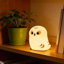 GLOOPRO Owl Night Light, Soft Owl Gift, Rechargeable, Dimmable, Timed, LED Bird Silicone Night Light, Children's Bedroom, Kindergarten, College Dormitory Decorative Light - Owl Night Light - View 6