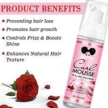 Curl Styling Mousse For Smoothing And Moisturizing Braiding, Enhances Shine Reduces Frizz Hair,Curl Foam Control Defining Product For All Curls,Coils,Waves - G-60ml-curl-mousse - View 3