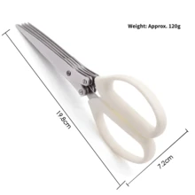 3/5 Blade Stainless Steel Kitchen Scissors, Multi-Color Herb & Vegetable Chopper, Sharp & Rust-Resistant, Ergonomic Handle, Convenient For Slicing & Chopping Scallions, Salad, Chili, Cilantro, Spices & Food Prep, Includes Brush, Essential Cooking Tool For Home & Restaurant - Multicolor - View 19