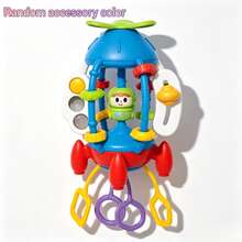 1pc Montessori Baby Pull String Toy - Baby Sensory Activity Cube, Fine Motor Skills, Baby Car, Airplane And Stroller Travel Toy, Airplane Travel Essential, Soothing Pull-And-Play Early Education Interactive, Some Parts Random Color, Suitable For 10 Months+ Toddlers Car Airplane Travel Gift, Birthday Gift - Multicolor - View 14