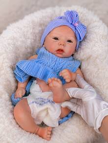 17" Estella Reborn Baby Girl Doll, Full Body Solid Soft Elastic Silicone, Hand Painted Visible Veins, Realistic And Anatomically Correct, Ideal Christmas And Holiday Gift - Reborn Doll - View 5