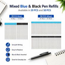 20/50pcs 0.7mm Metal Ballpoint Pen Refills, Compatible With Crystal Rhinestone Ballpoint Pen Barrels, Black/Blue Replacement Ink, 7cm, Office Stationery Accessories, Student Supplies, Back To School - Multiple Styles - View 8