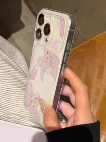 1件透明淡粉色百合花與蝴蝶極簡風軟TPU防震全包防污時尚手機殼，適用於Apple 17 16 15 14 13 12 11 Pro Max Air - 彩色 - 查看 4