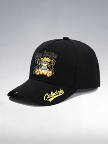 1件/2件裝「California 23」嘻哈熊個性化數字圖案印花中性彎帽簷棒球帽與斜跨包，街頭時尚戶外運動棒球帽與包，可調節，送給自己或朋友的禮物 - 彩色 - 查看 5