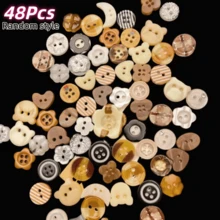 10/22/35/48/56/66/78/89/92/100Pcs New Coffee/Chocolate Color*Girl Style Buttons/Planner Decoration DIY Clothing Buttons Mixed*Handmade Knitting Accessories Random Style - Multicolor - View 18