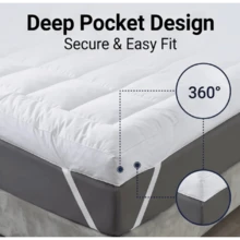 Extra Thick Hotel Quality Hypoallergenic Soft Supportive Quilted Box Stitched Mattress Pads - Single(90*190+10cm) - View 6