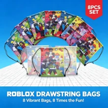 Roblox 8pcs/4pcs 27x33cm Polyester Drawstring Bags Room Decor Party Favors Birthday Wedding Travel Gift Bags Storage Organizer Bags Holiday Party Use - Roblo Drawstring Bag 4 - View 1