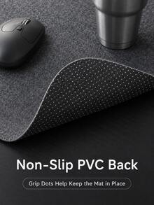1pc Felt Computer Desk Mouse Pad, Multiple Sizes Available, Minimalist Solid Color Extra Wide Keyboard Desk Mat, Dotted Non-Slip Bottom Office Study Gaming Desk Pad, Suitable For Desktop Computer/Laptop/Keyboard Mouse Combination Use - View 5