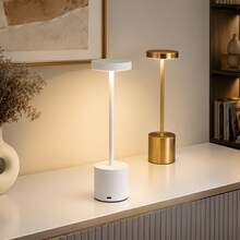 1 pieza Lámpara de escritorio LED táctil, 3 modos de color ajustables, recargable por USB, luz de lectura portátil con protección ocular, adecuada para oficina, estudio, mesita de noche, bar, sala de estar y mesa de comedor, decoración de habitación, decoración de dormitorio, luz LED - Varios estilos - Ver 7