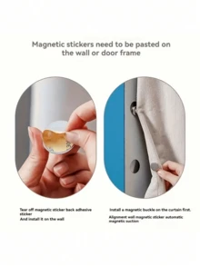 Magnetic Curtain Tiebacks, Curtain Weights With Thumbtacks, Magnetic Curtain Clips, Magnetic Curtain Fasteners, Can Fix Curtains To Prevent Them From Blowing In The Wind, Suitable As Birthday, Graduation Gifts. - Multicolor - View 6