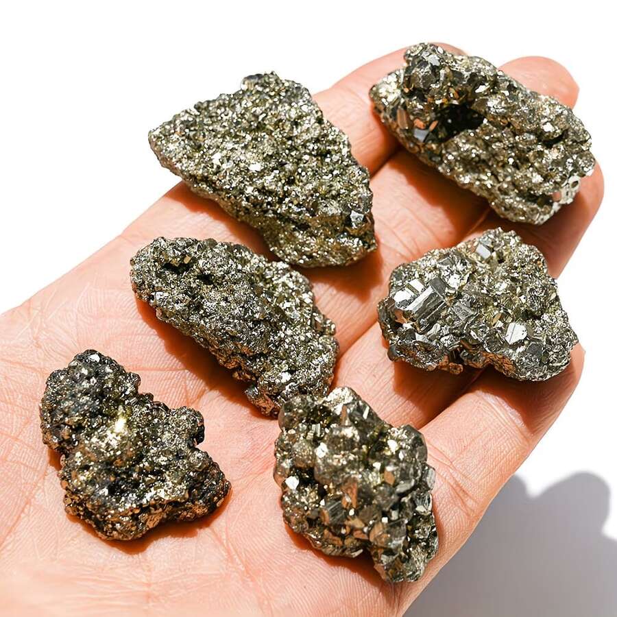 1pc Natural Pyrite Cluster Chalcopyrite Ore, Asymmetric Raw Mineral, Iron Ore Stone, Healing Energy, Suitable For Home Aquarium Decoration, Enhances Willpower And Manifestation Ability - Pyrite - View 1